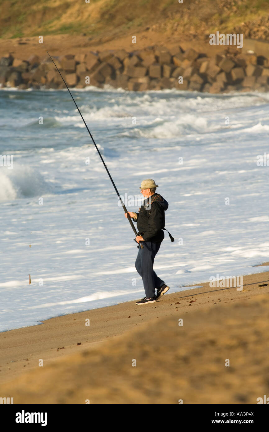 Sea fishing from the beach at Port Shepstone Stock Photo Alamy