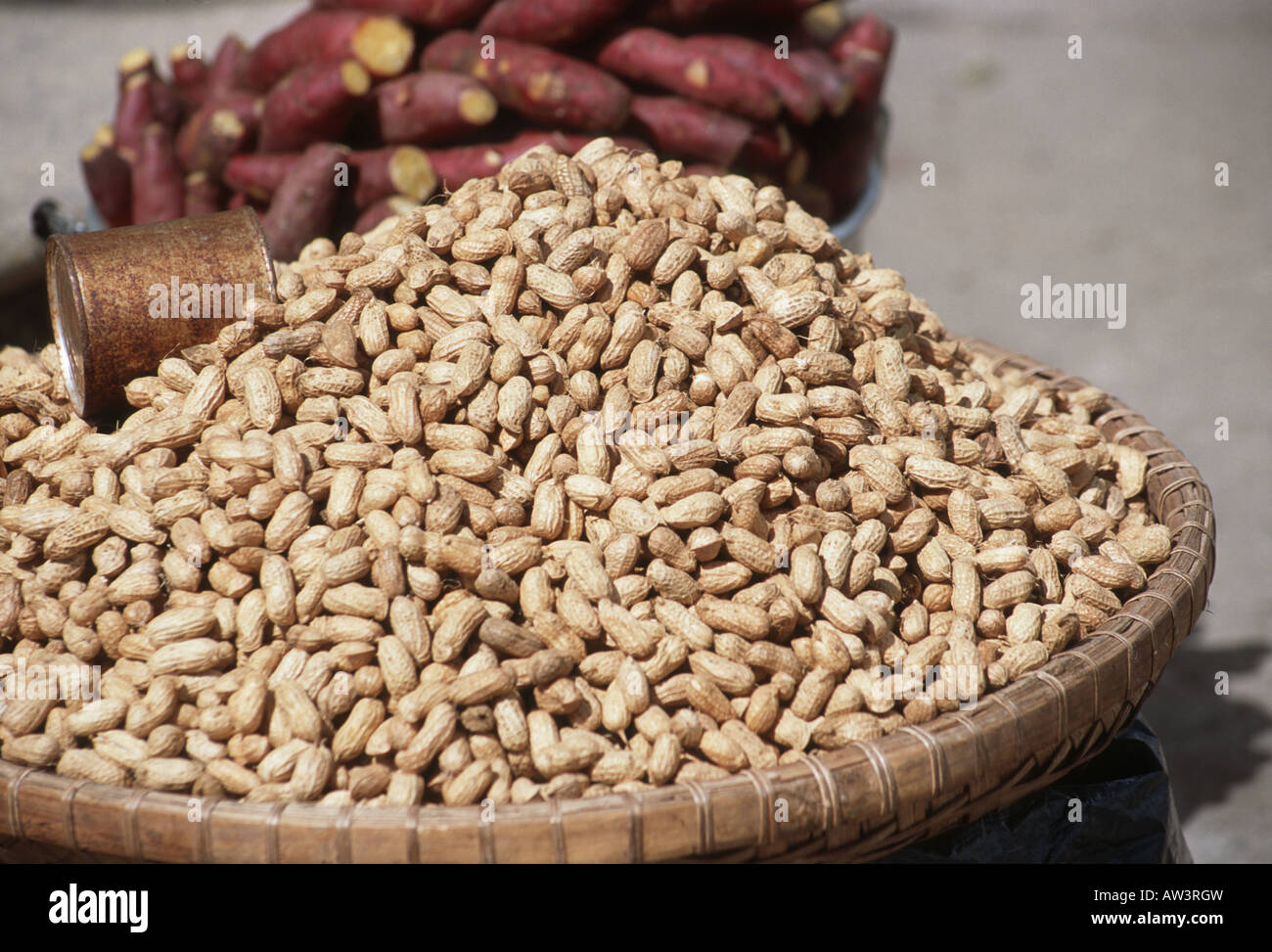 Peanuts/groundnuts and sweet potatoes for sale Stock Photo Alamy