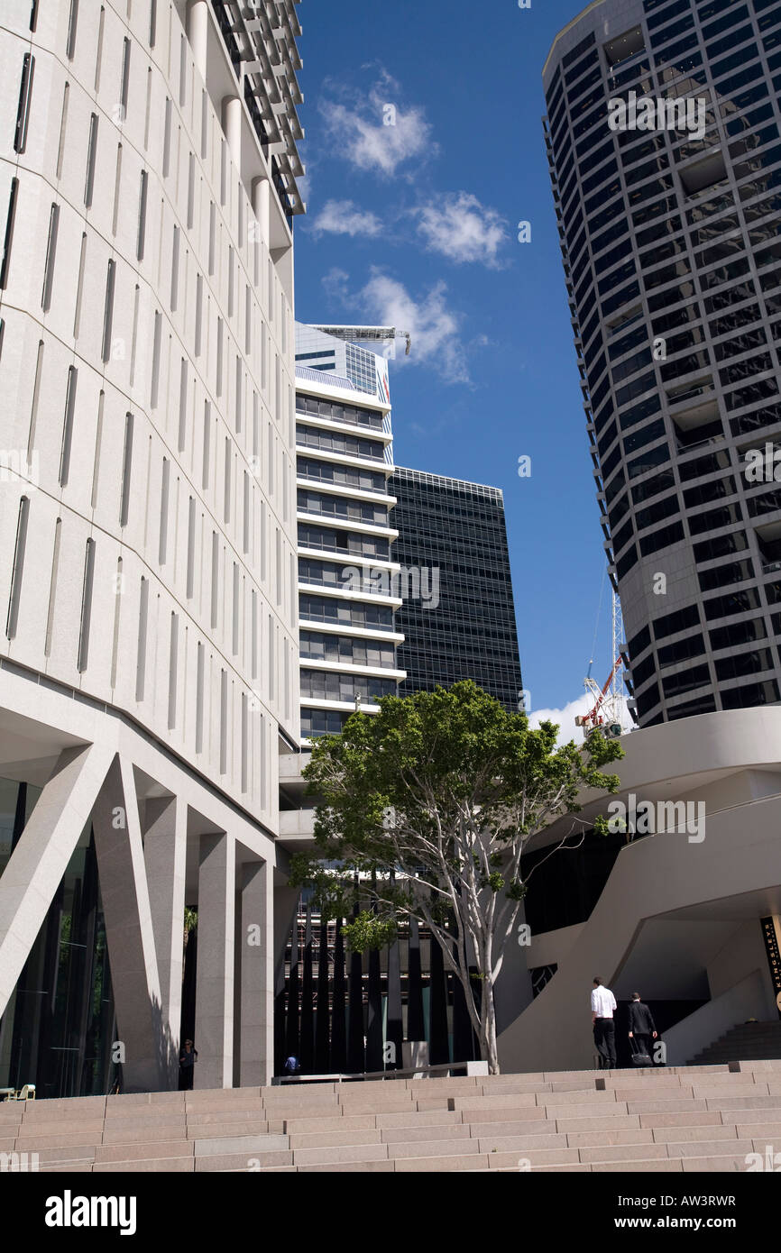 brisbane office buildings on eagle street, viewed from riverside