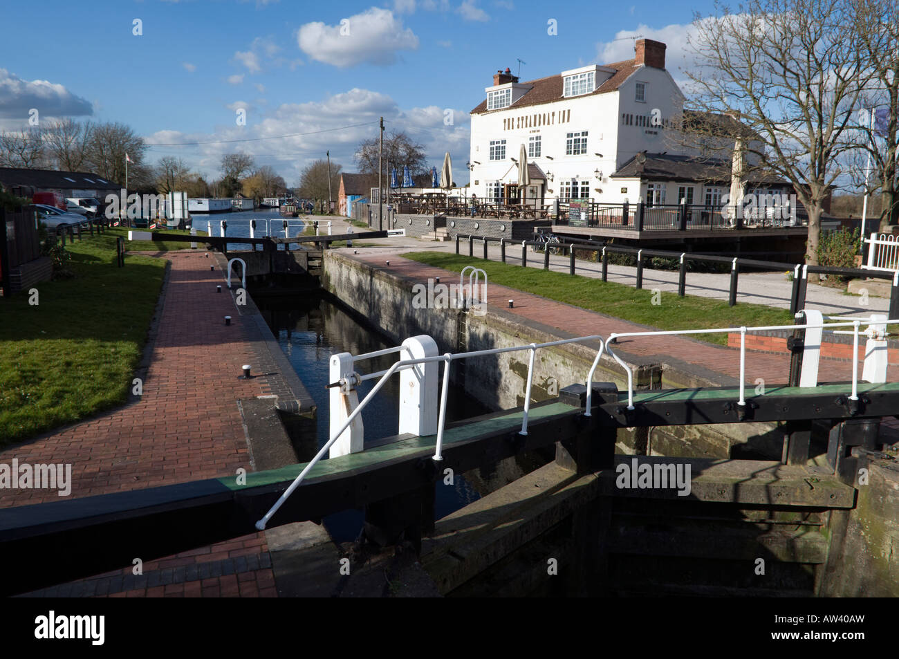 Erewash canal at "Trent lock "in Derbyshire Great Britain Stock Photo
