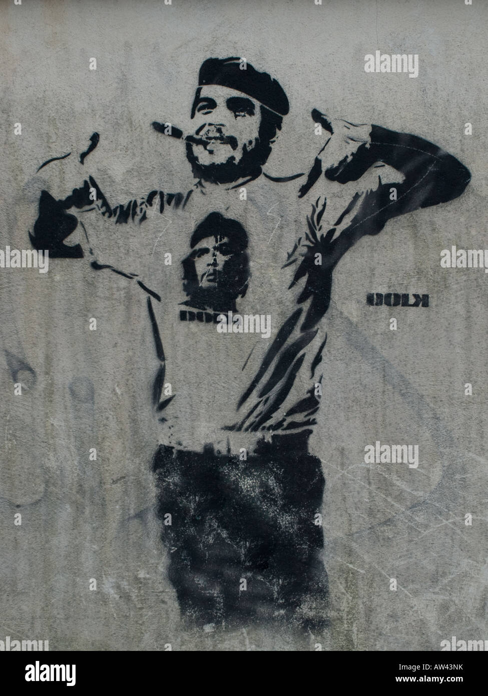 'Che XL' by Dolk Lundgren - graffiti stencil art in Bergen, Norway. Stock Photo