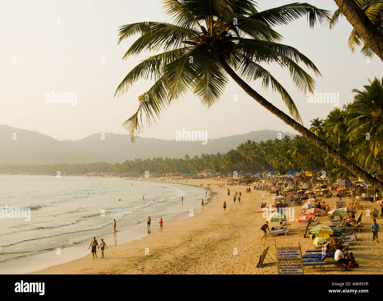 Palolem beach in Goa in South India Stock Photo