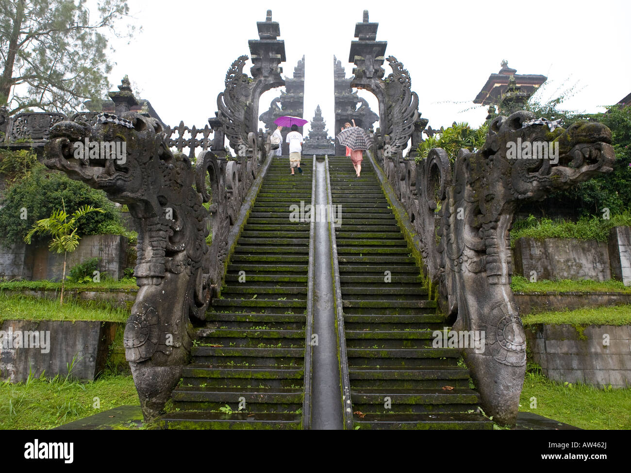 Steps Up To  The Pura Besakih Temple Bali Indonesia Stock Photo
