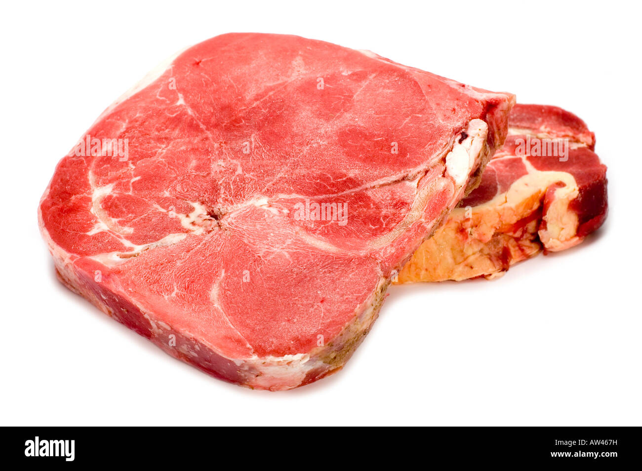 Meat Object series object on white food frozen meat Stock Photo - Alamy