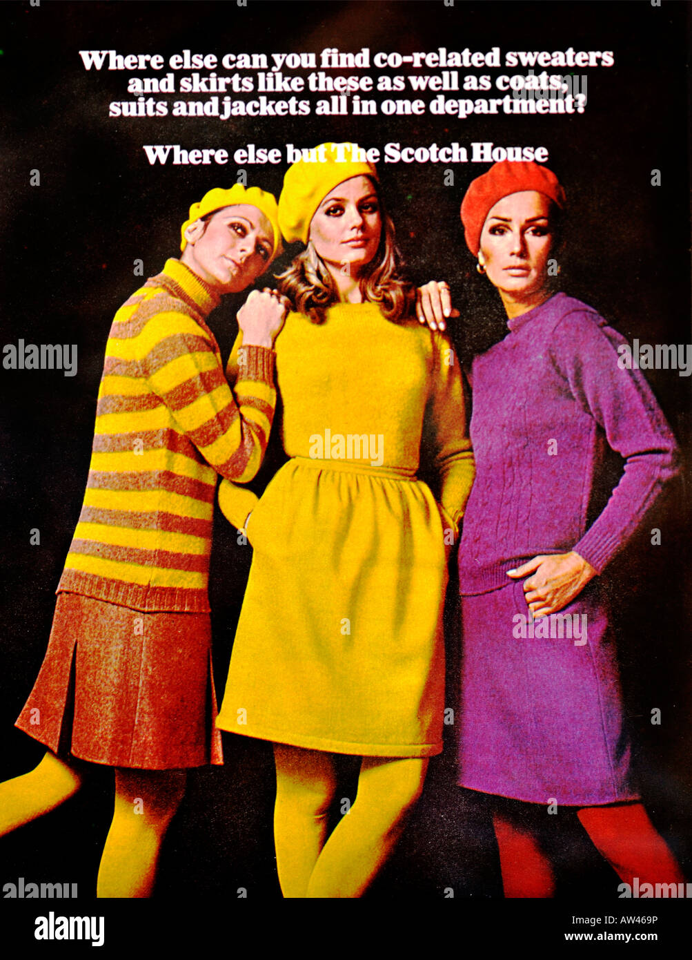 1960s Nova Magazine October 1968 Advertisement for The Scotch House Fashion Knightsbridge FOR EDITORIAL USE ONLY Stock Photo