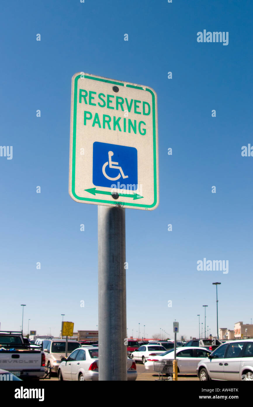 Handicaped parking sign. Stock Photo