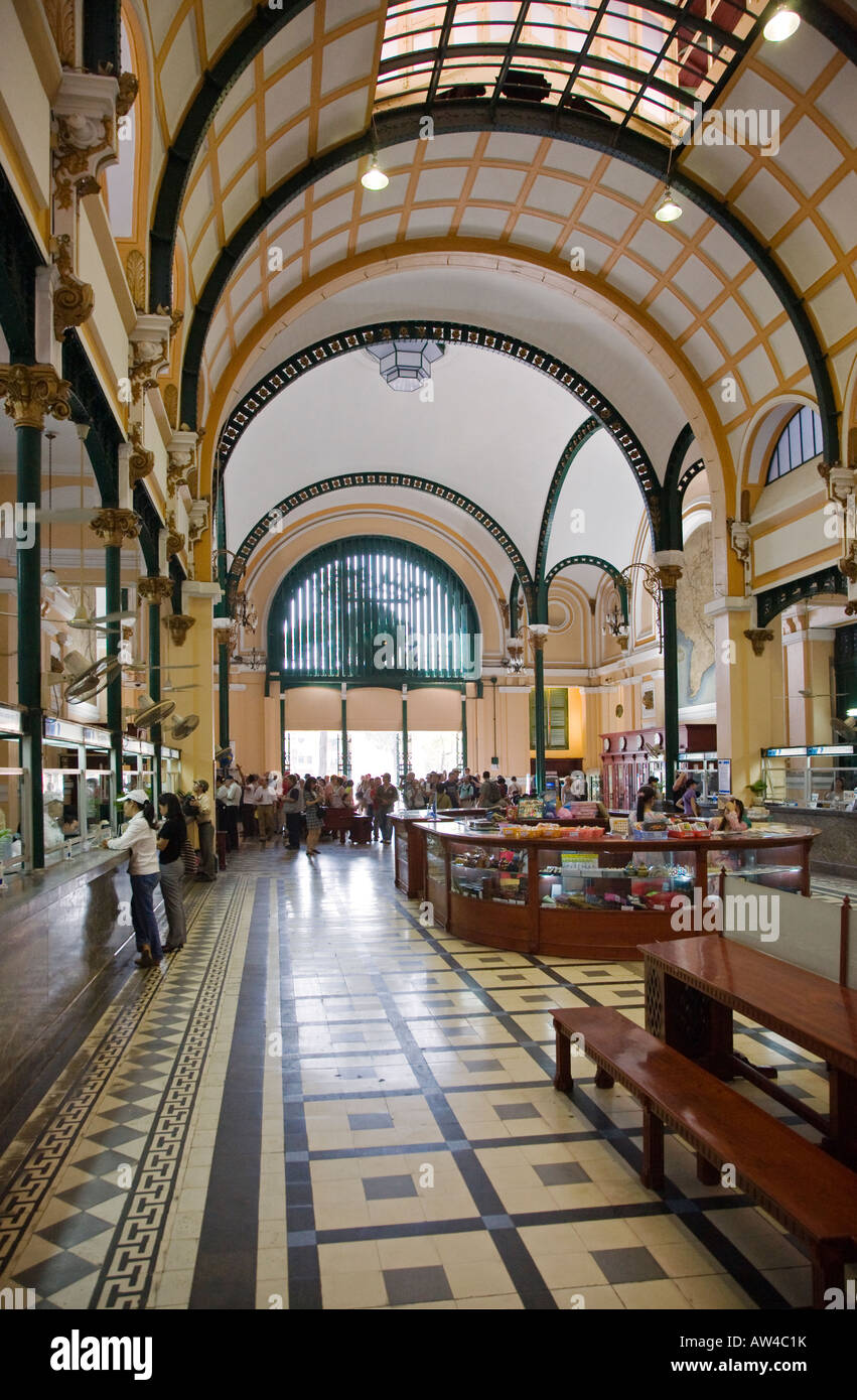 The ARCHED CEILINGS inside the MAIN POST OFFICE in HO CHI MINH CITY SAIGON VIETNAM Stock Photo