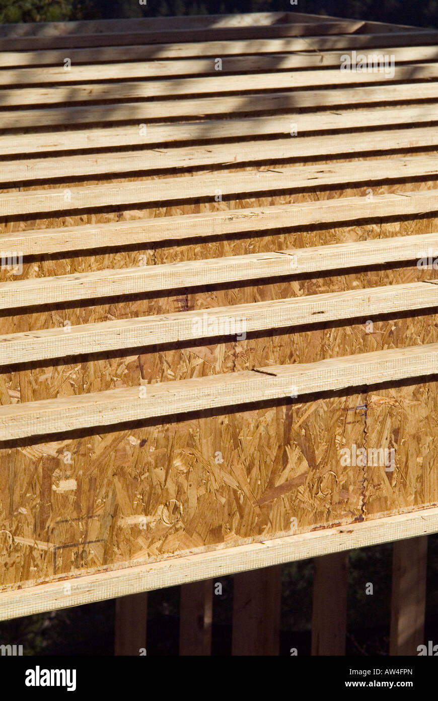 Wood floor joists. Ibeams. Home construction Stock Photo Alamy