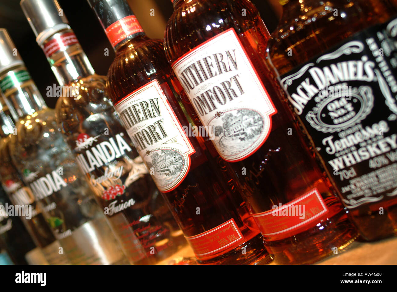 Bottles Of Southern Comfort On A Bar Stock Photo 5373951 Alamy