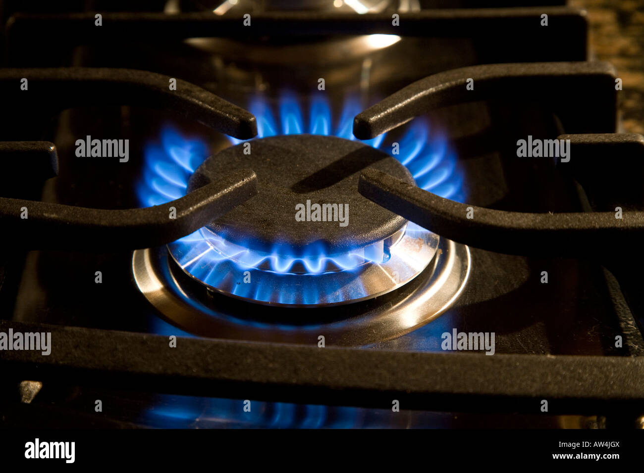 Gas ring burning Stock Photo Alamy