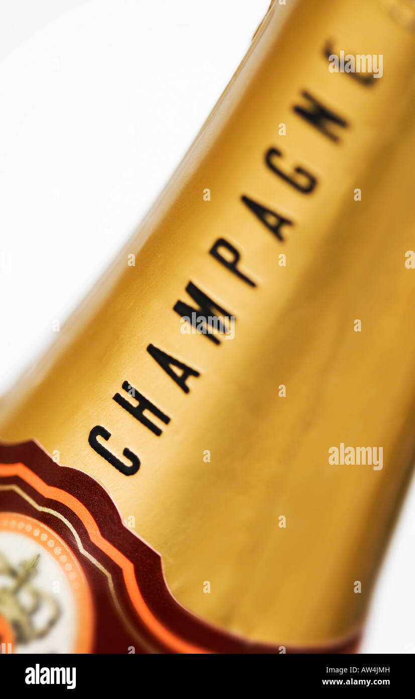 Close up of a neck of a champagne bottle Stock Photo