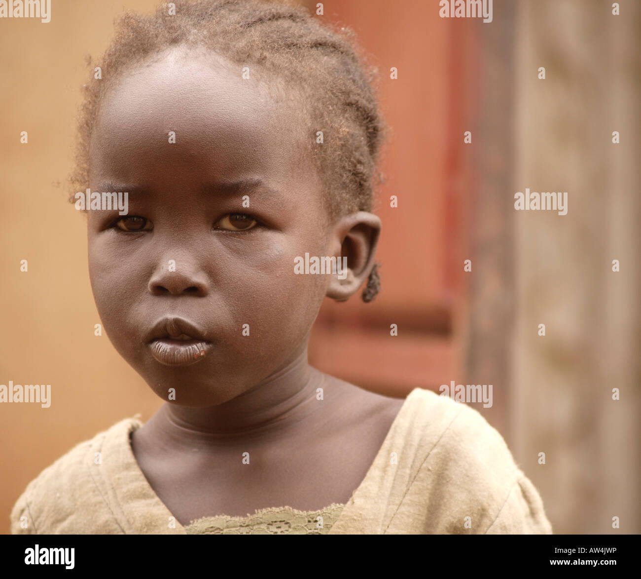 A Sudanese refugee girl living in Uganda Stock Photo