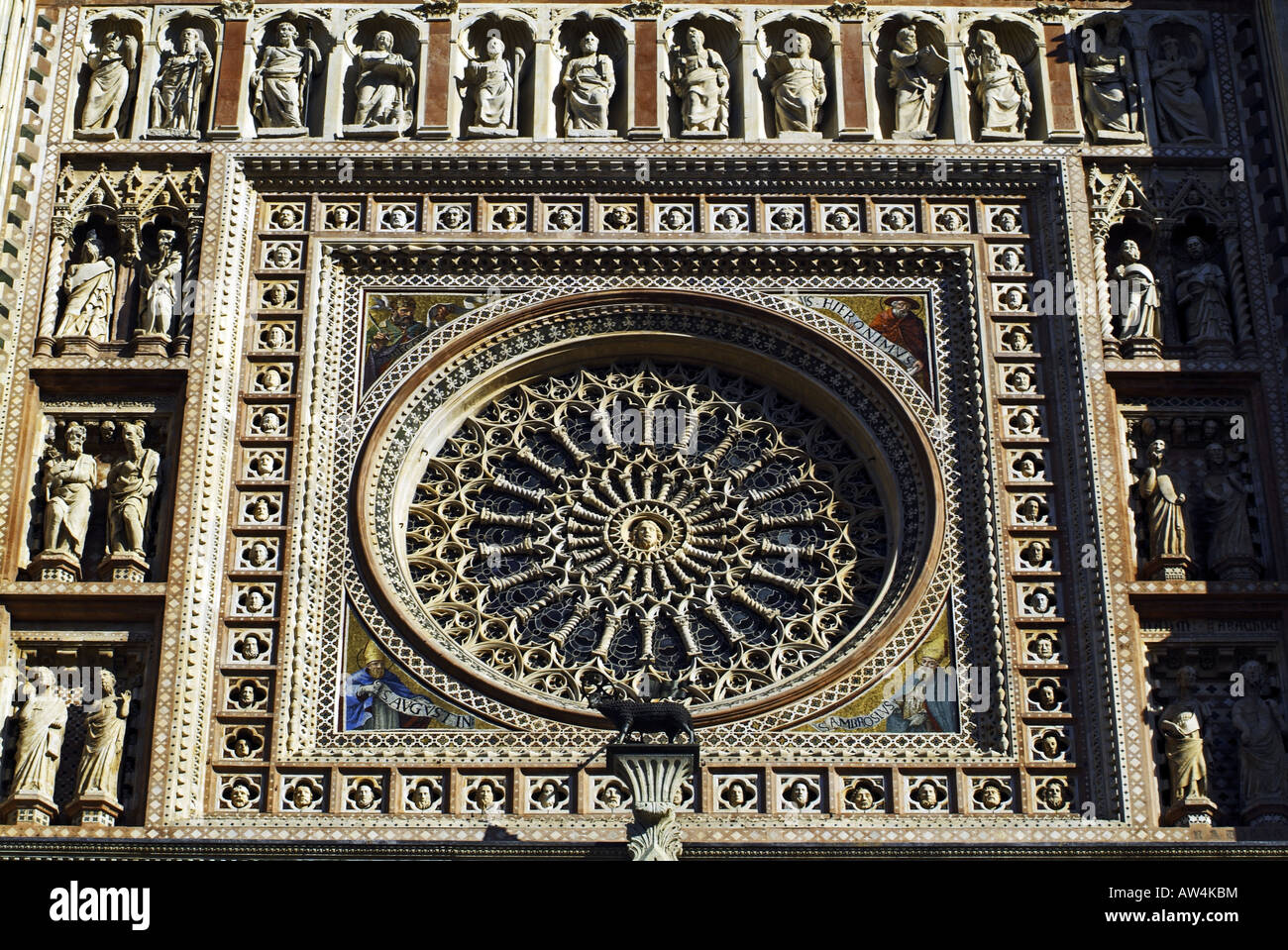 Particular façade of the cathedral of Orvieto in Umbria Italy Stock Photo