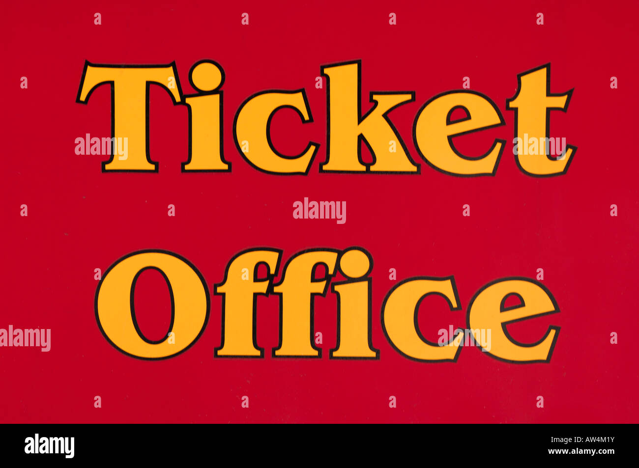 a booking ticket office sign Stock Photo