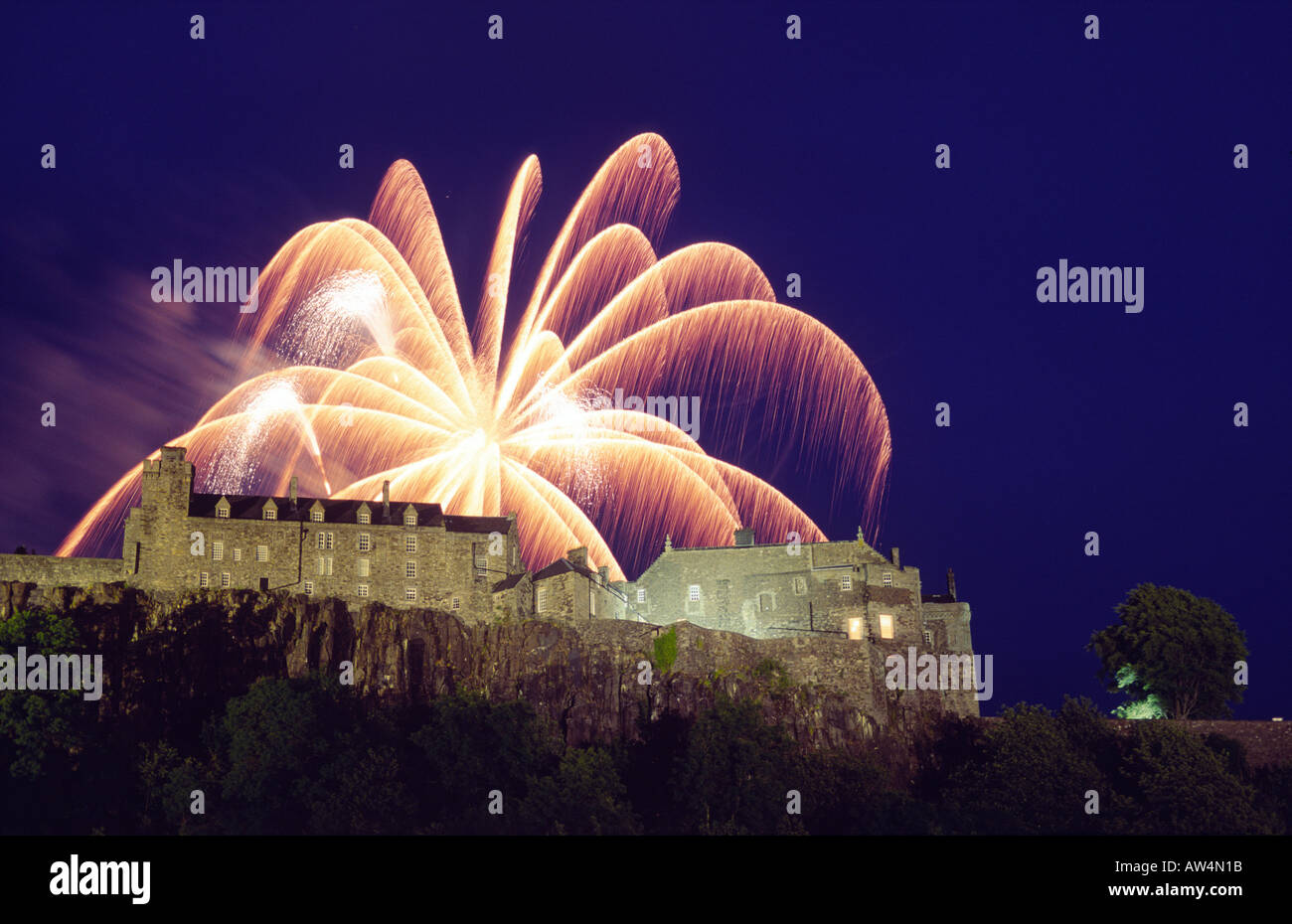 Hogmanay fireworks over Stirling Castle, Scotland, UK Stock Photo Alamy