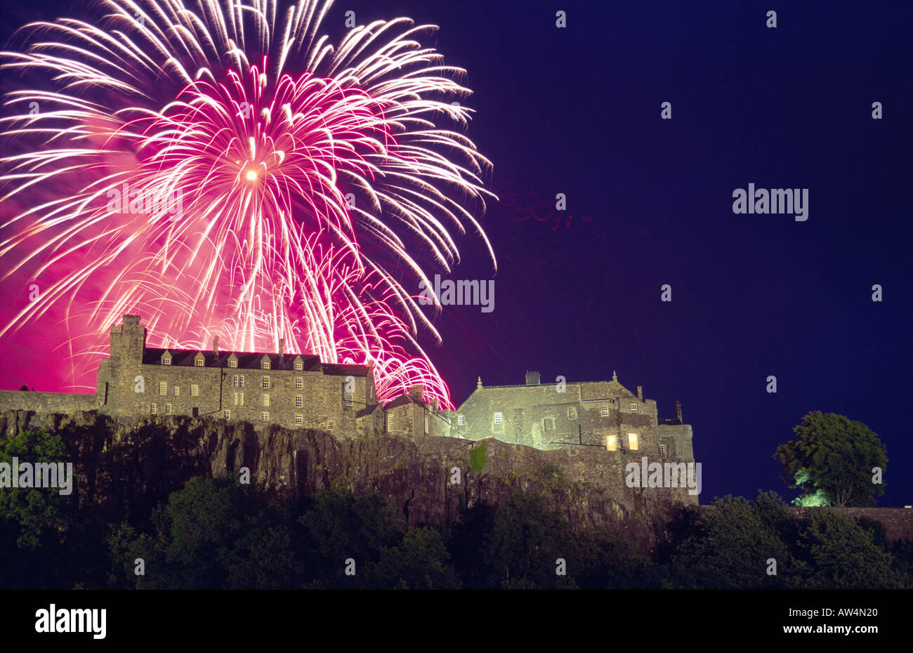Hogmanay fireworks over Stirling Castle, Scotland, UK Stock Photo Alamy