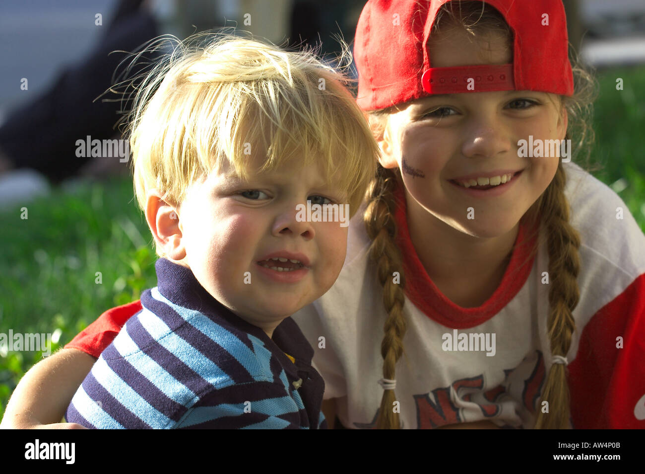 young brother and sister Stock Photo Alamy