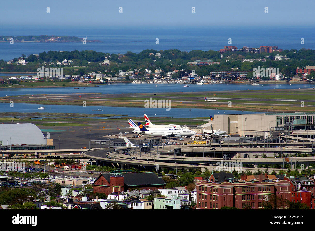 Boston airport aerial hires stock photography and images Alamy
