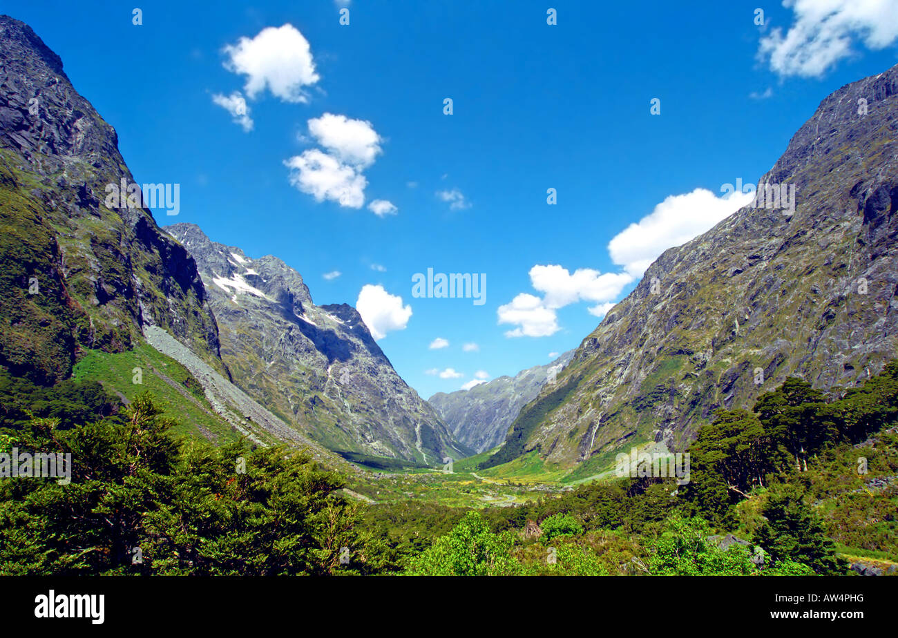 road to milford sound n.z. Stock Photo