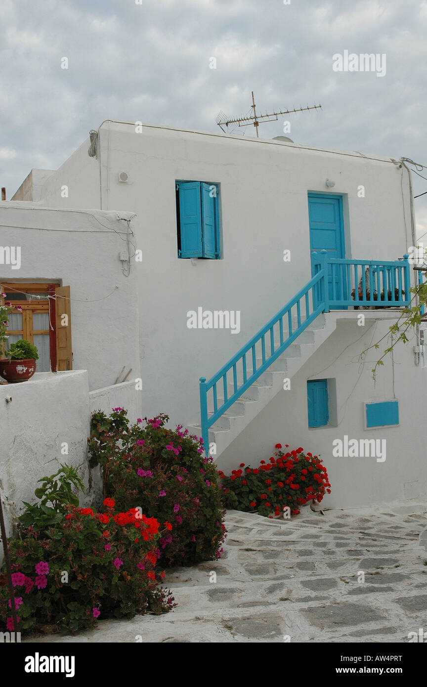 Veiws from the walkways of Mykonos Greece Stock Photo - Alamy