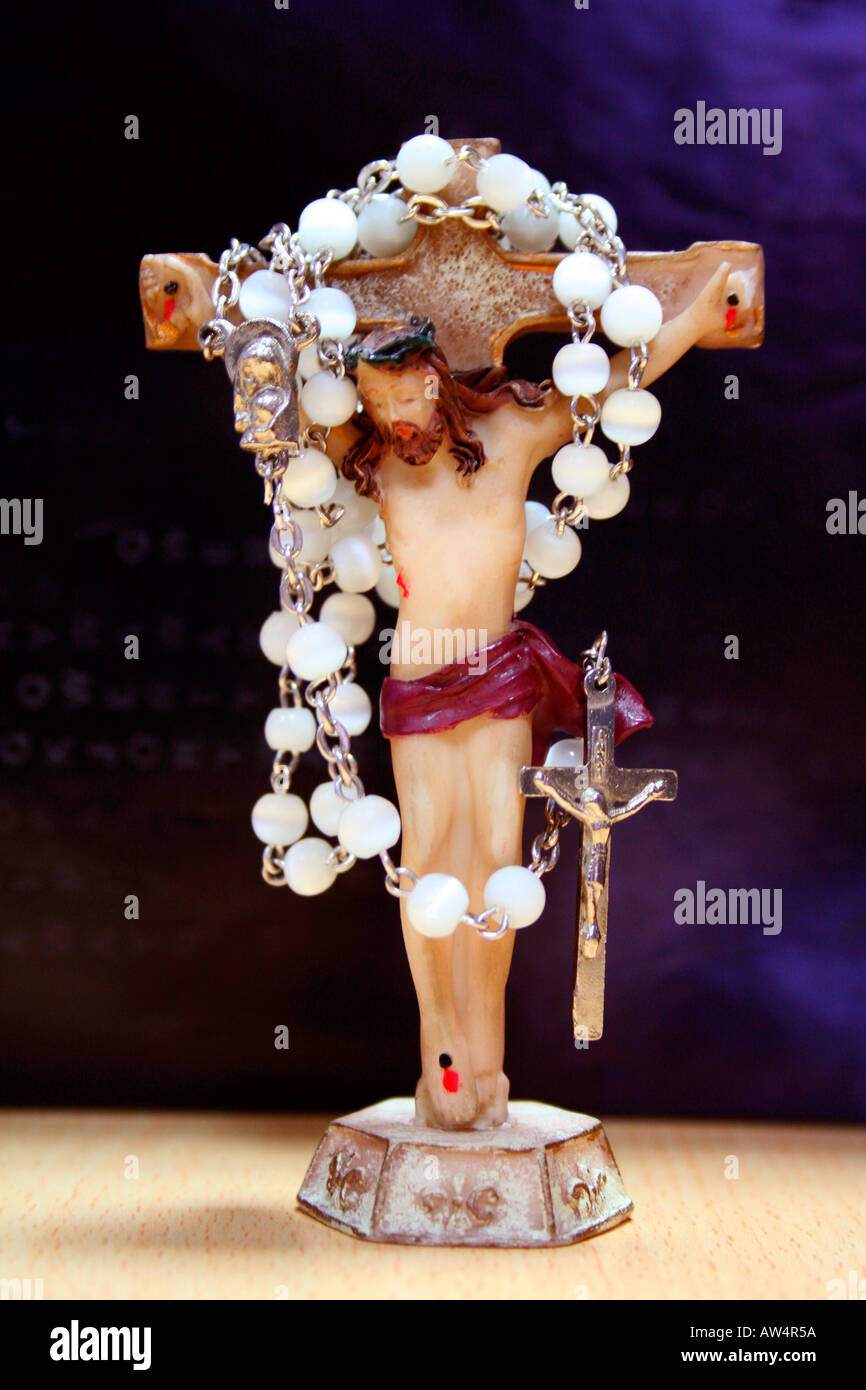 Miniature statue of Jesus Christ Stock Photo