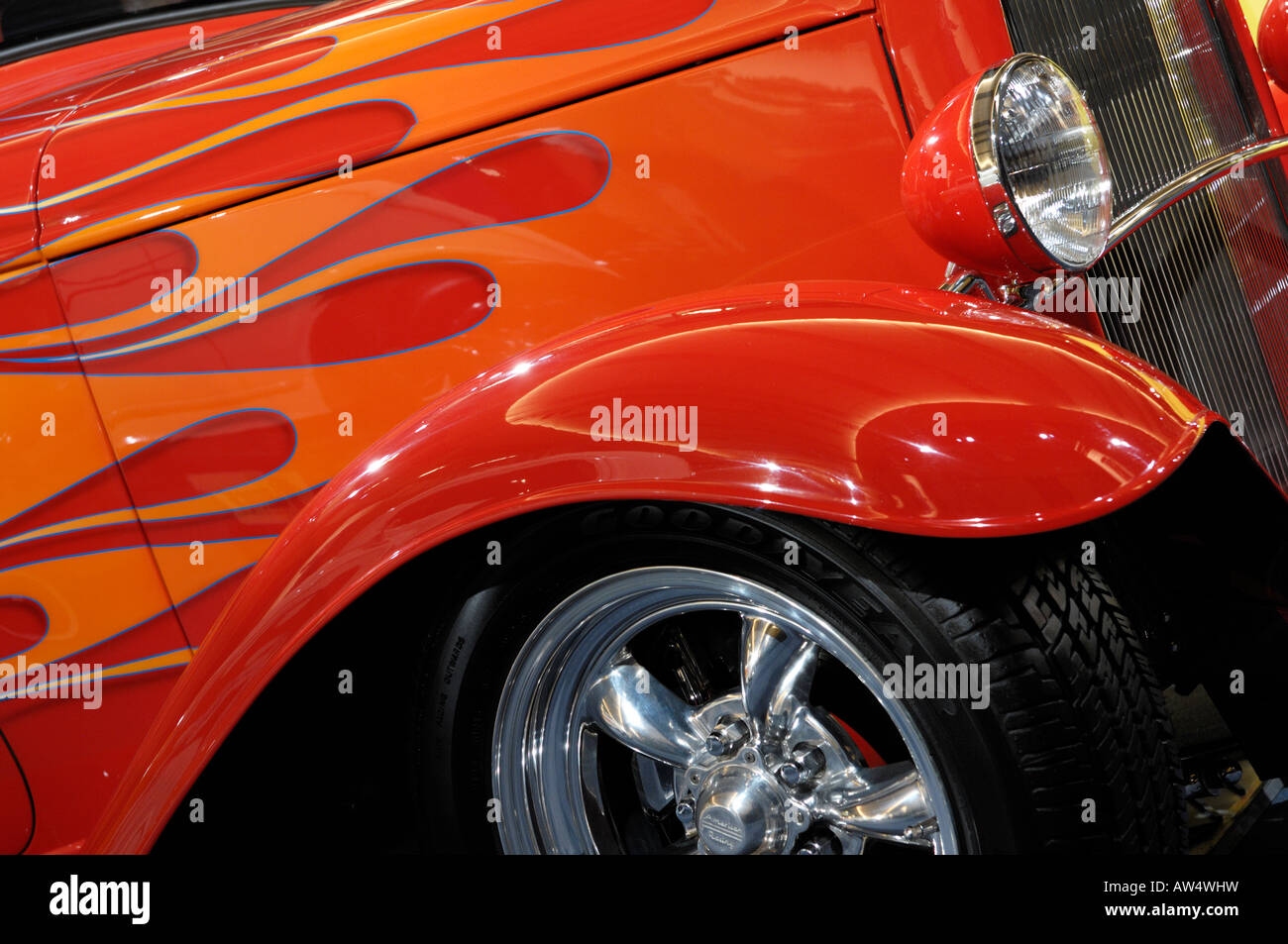 Red Hot rod Ford coupe Stock Photo