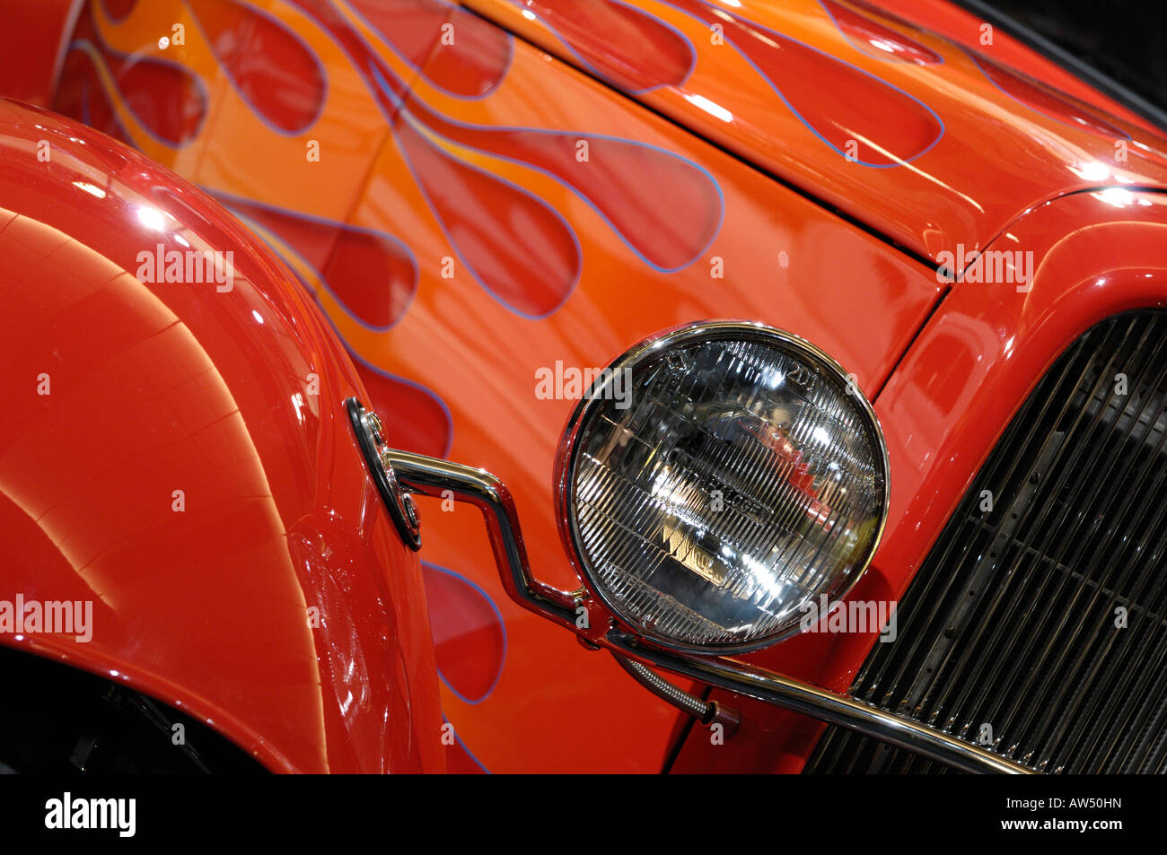 Red Hot rod Ford coupe Stock Photo