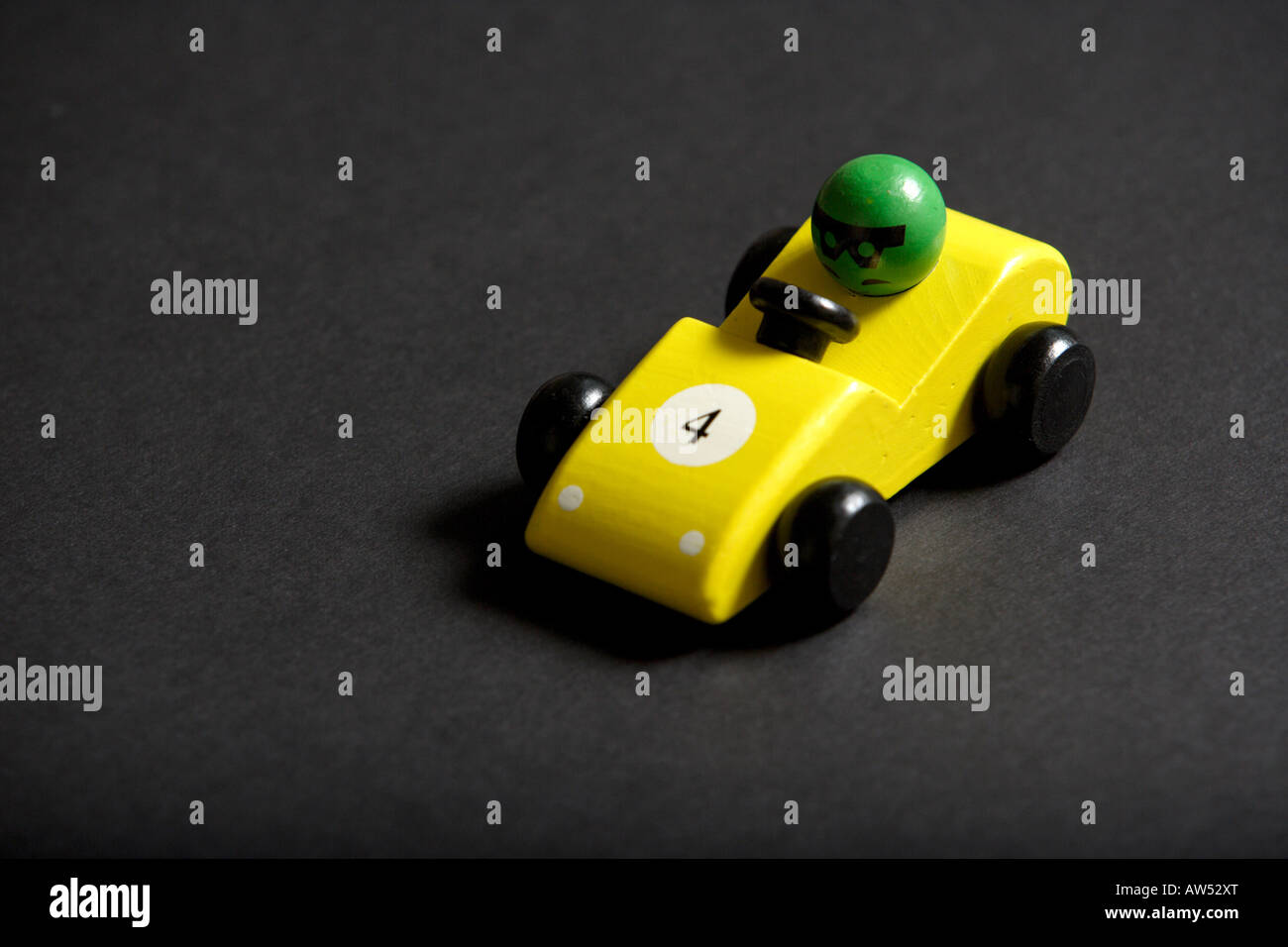 Toy car in the studio on a black background Stock Photo