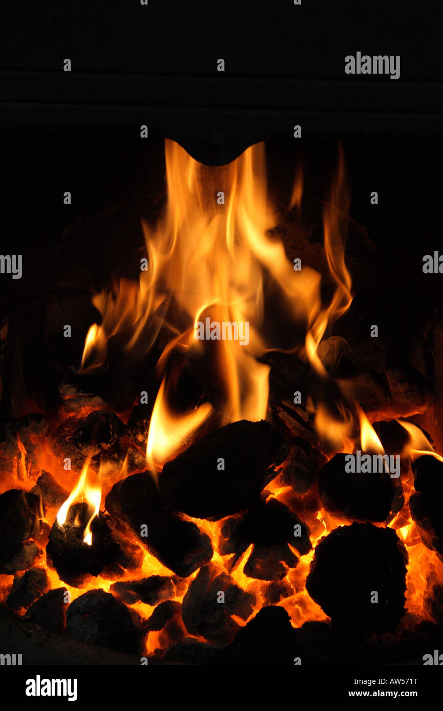 Roaring Real Coal Fire Stock Photo 16469507 Alamy
