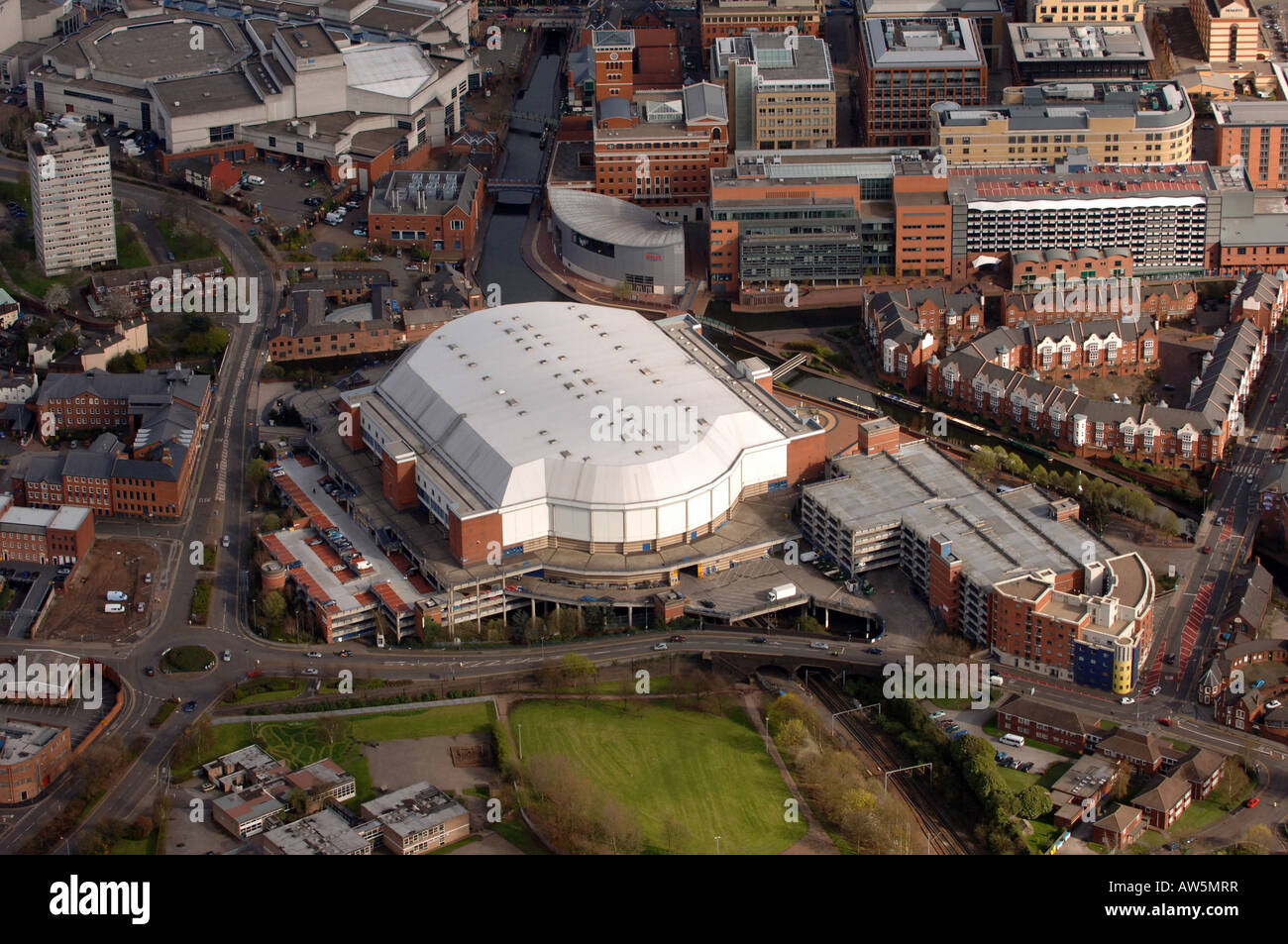Aerial view of the National Indoor Arena in Birmingham England Stock