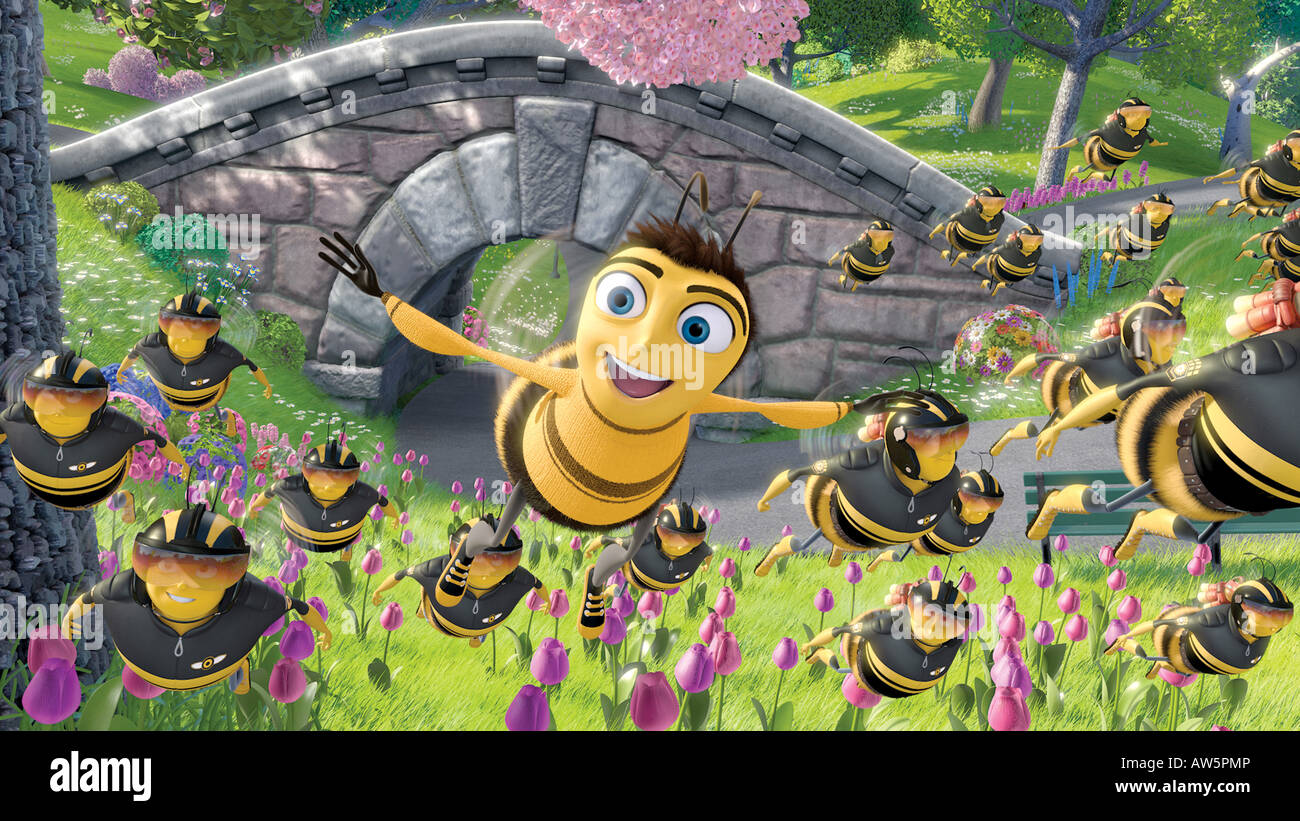 BEE MOVIE 2007 Dreamworks Animation SKG film with Barry B Benson voiced by Jerry Seinfeld who co produced the film Stock Photo