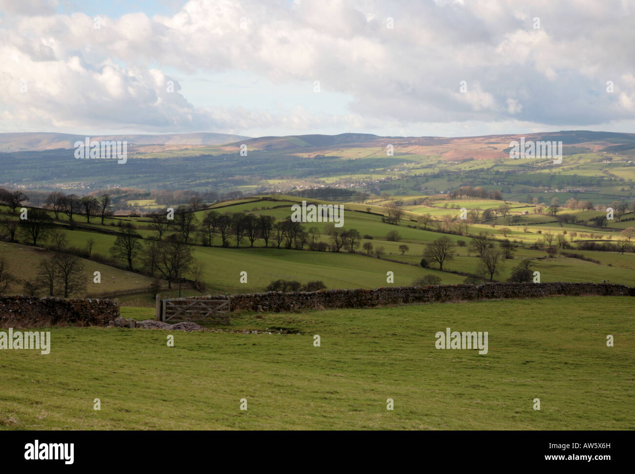 Ribble valley from Twiston Lancashire Stock Photo Alamy