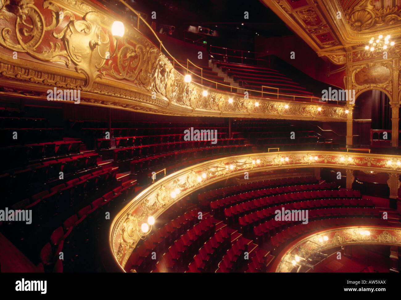 Auditorium of the Hackney Empire Theatre, Hackney, London Stock Photo