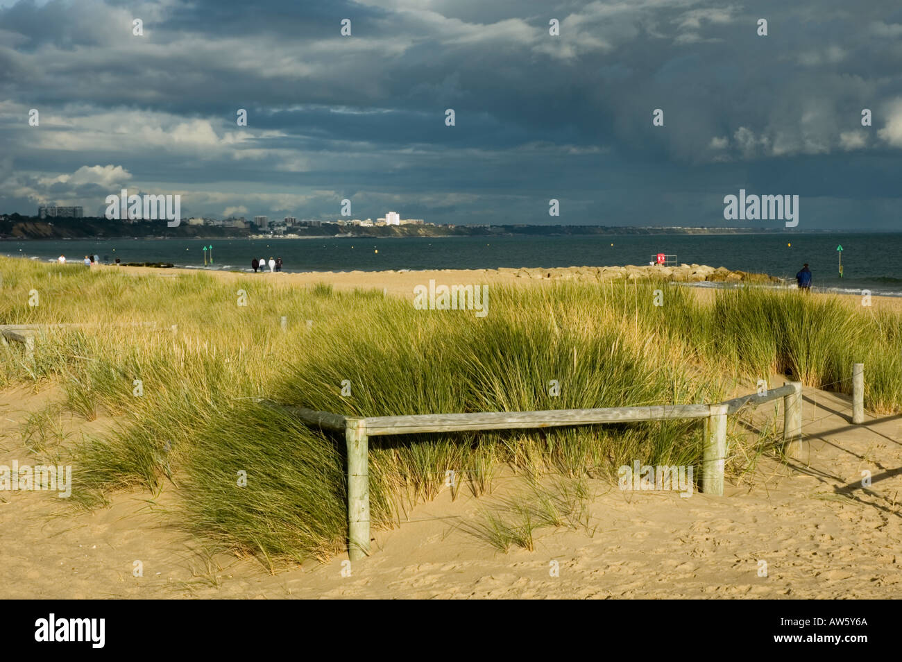 Erosion control, Sandbanks beach, Dorset, England, UK Stock Photo Alamy