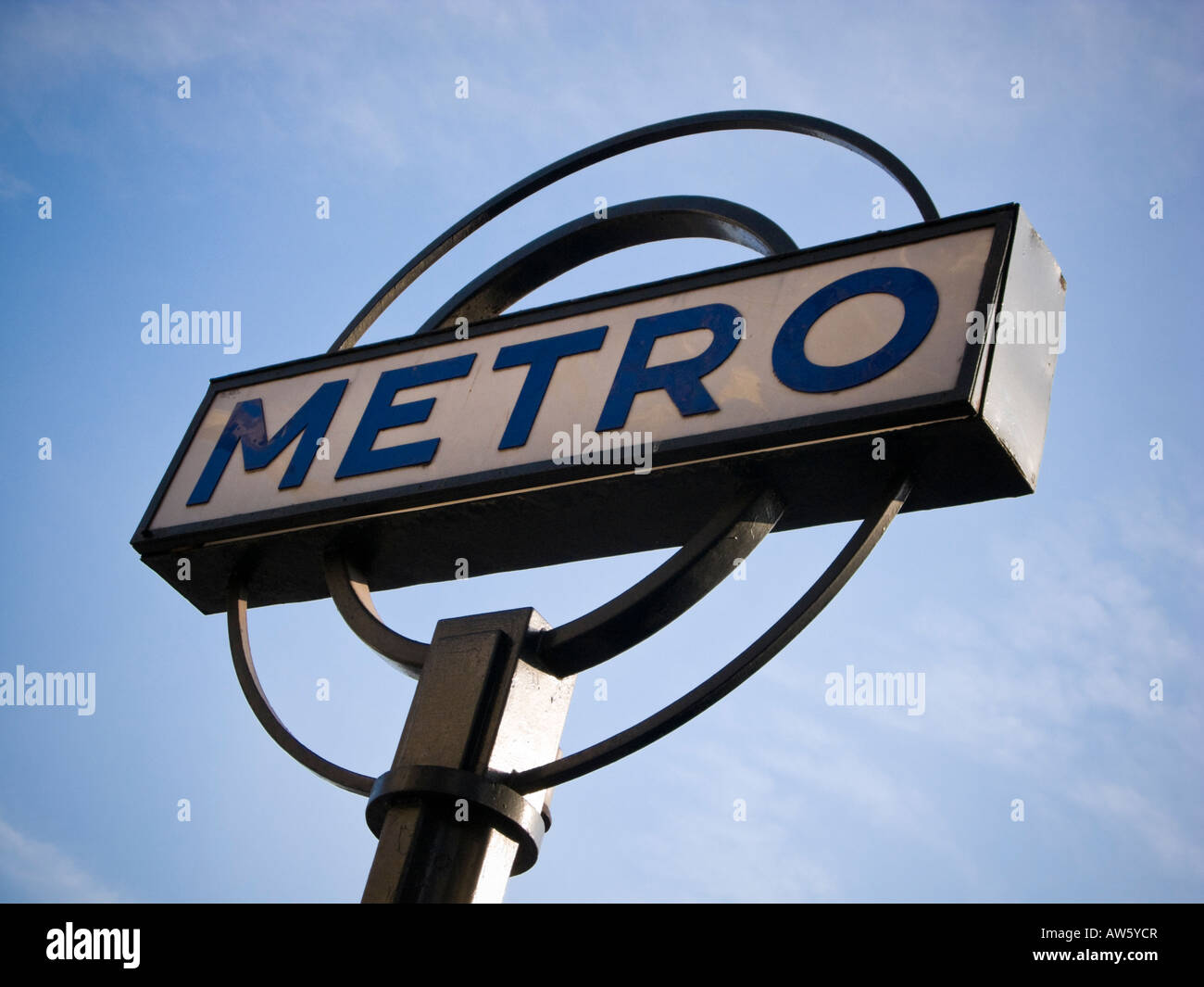 Circular art deco Paris Metro sign Paris France Europe Stock Photo