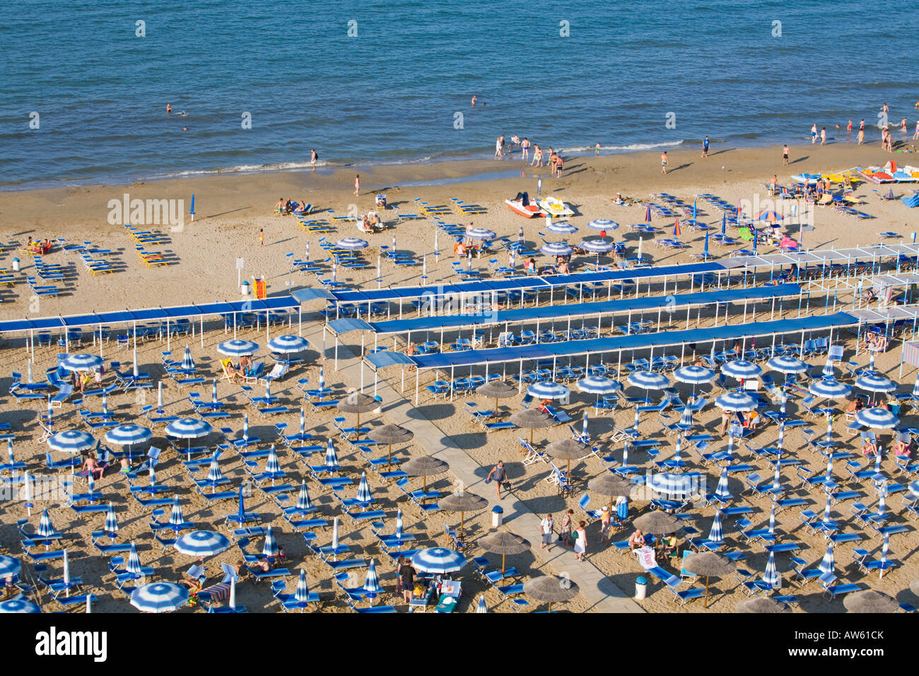 Rimini and Riccioni beaches Emilia Romagna Italy Stock Photo - Alamy