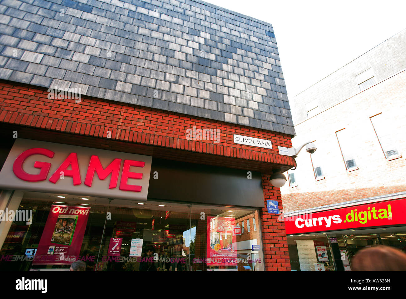 united kingdom essex colchester an exterior of game shop and currys store Stock Photo