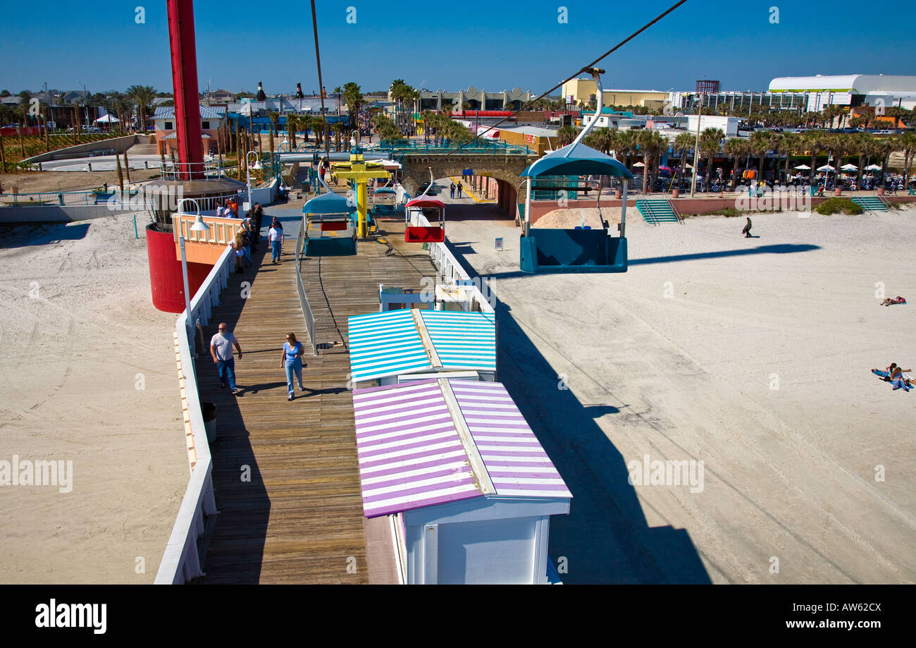 Cable car ride on the sandy beach of Daytona Beach In Florida USA Stock