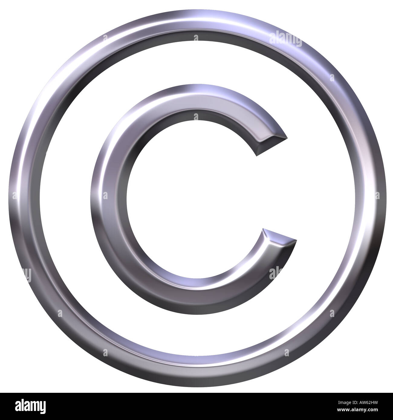 3d silver copyright symbol Stock Photo
