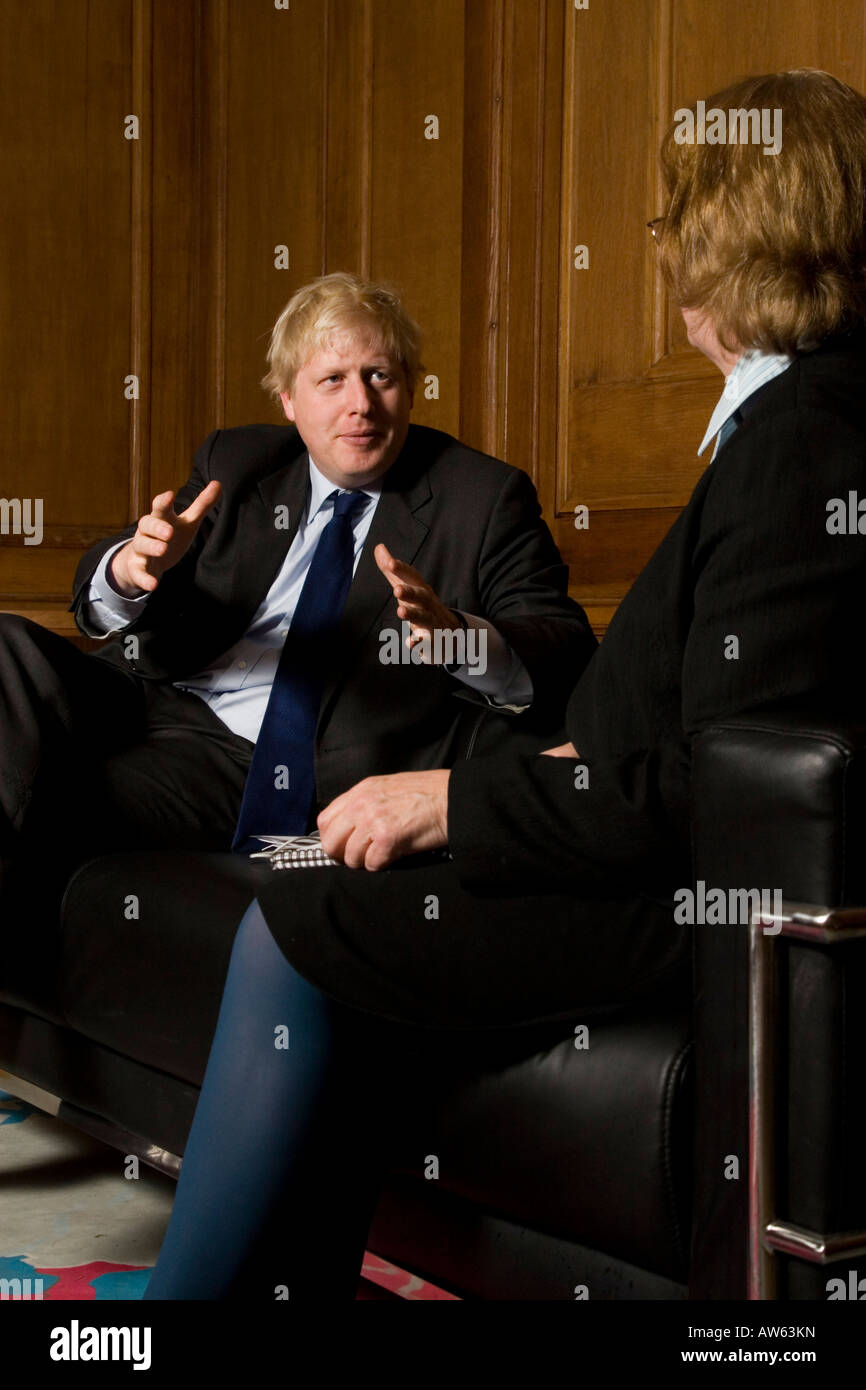 MP Boris Johnson being interviewed before the London Mayoral Election