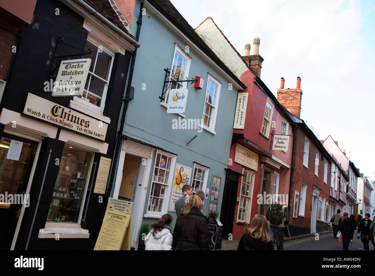 united kingdom essex colchester shops in elde lane Stock Photo