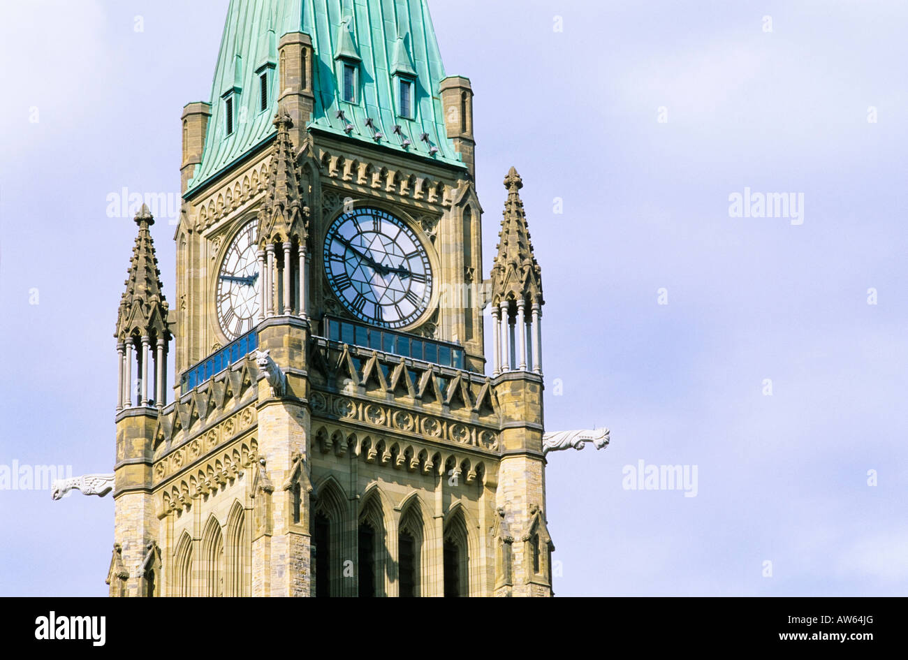 Peace Tower, The Centre Block, Parliament Hill, Ottawa, Canada Stock Photo