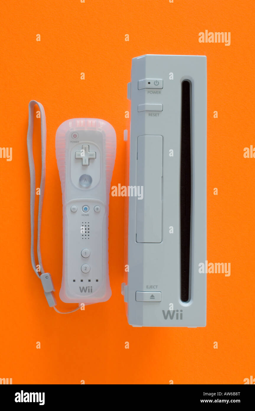 Nintendo Wii Console And Wireless Controller Remote Stock Photo