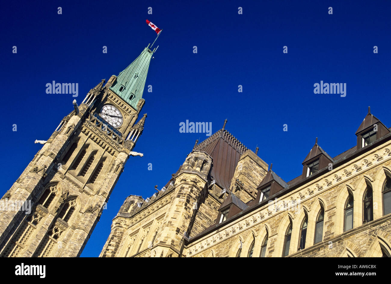 Peace Tower, Canadian parliament buildings, Ottawa, Ontario, Canada Stock Photo