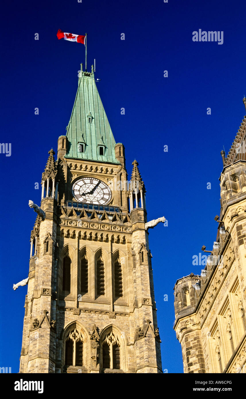 Peace Tower, Canadian Parliament buildings, Ottawa, Ontario, Canada Stock Photo