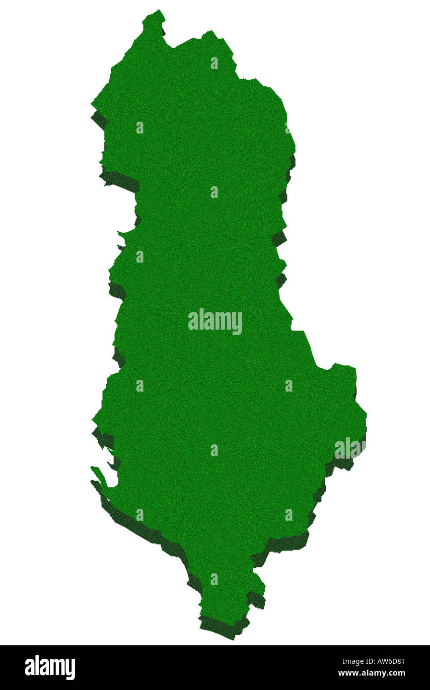 Outline map of Albania Stock Photo
