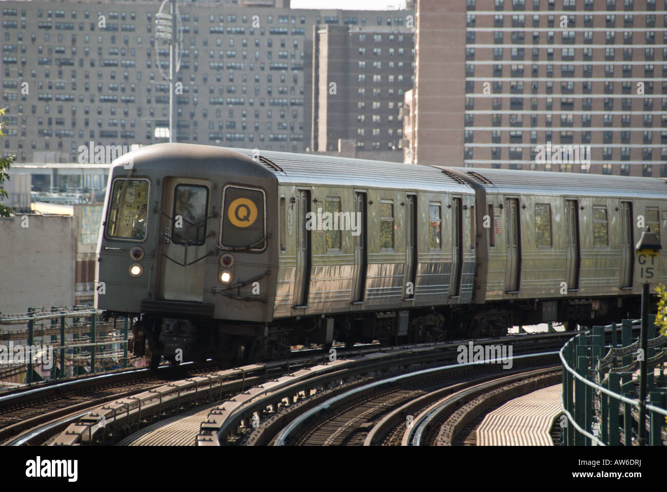 New York City subway train Stock Photo