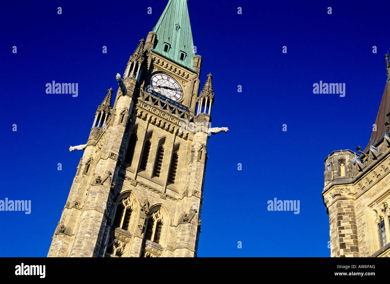 Peace Tower, Canadian Parliament Buildings, Ottawa, Ontario, Canada Stock Photo