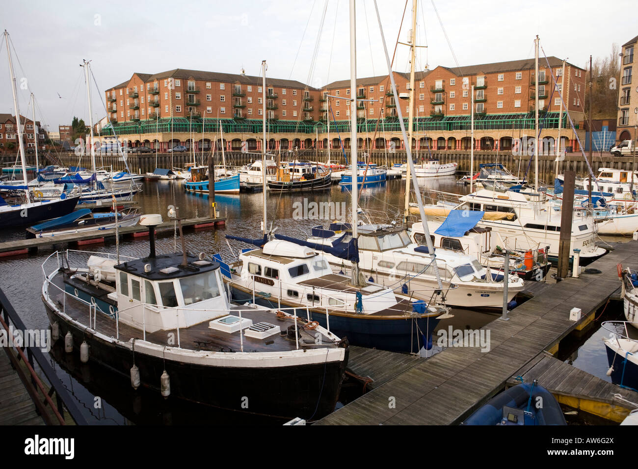 UK Tyneside Newcastle upon Tyne St Peters Basin apartments The Moorings