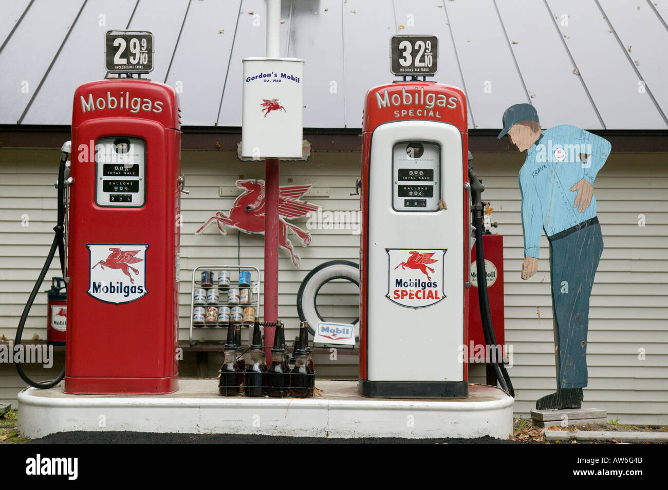 Antique Gas Pumps Claremont New Hampshire Stock Photo Alamy